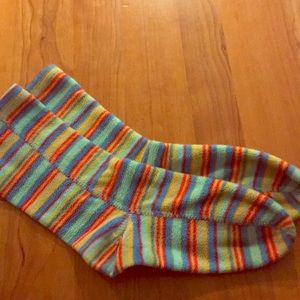 Acorn multicolored striped fleece socks